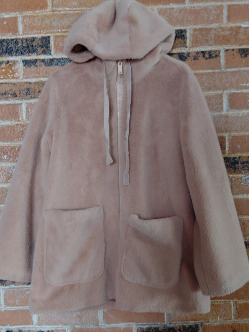Love Token Tan Plush Faux Fur Hooded Jacket